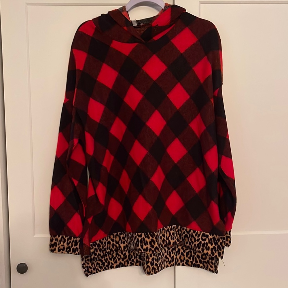 Brand new Buffalo check and cheetah hoodie!